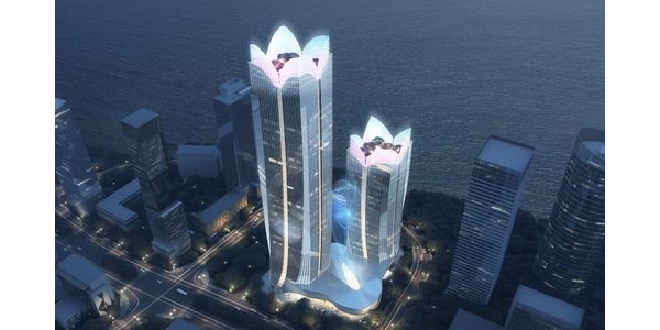廣州知識城新地標(biāo)——智薈塔，建筑形如“花朵”綻放