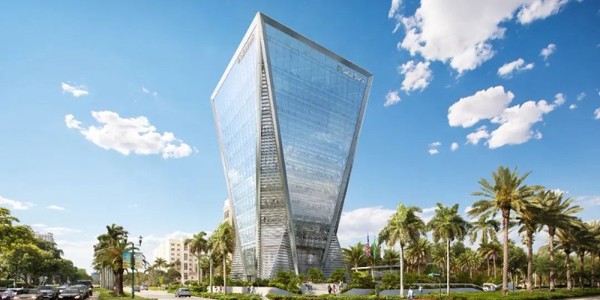 邁阿密金融新地標封頂，造型如“倒金字塔”
