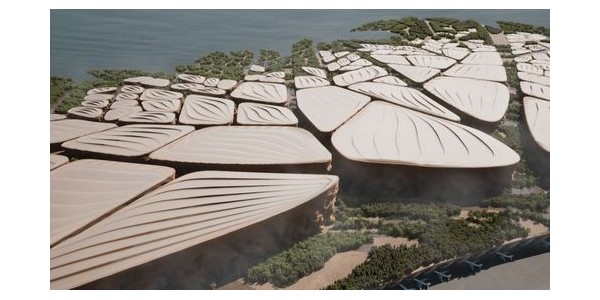 Kalbod工作室公布沙特NEOM機(jī)場城概念設(shè)計(jì)，伸向海洋的建筑群